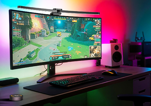 Tokyo Design Awards Winner - Quntis Monitor Light-Curved RGB Intelligent Monitor Lighting by Miles Wang
